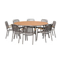 Round Dining Table with Perforated Metal Chairs