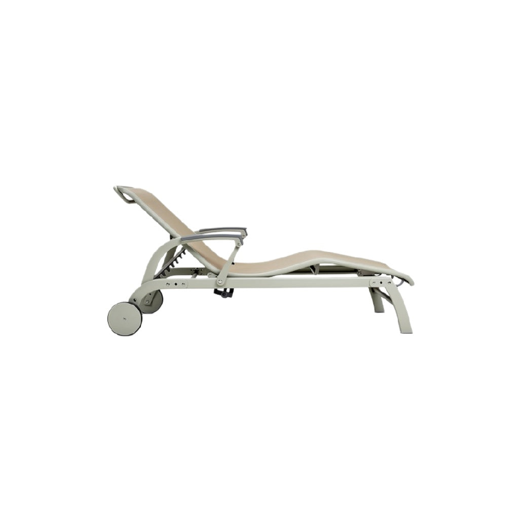 "Adjustable Outdoor Lounge Chair with Wheels"
