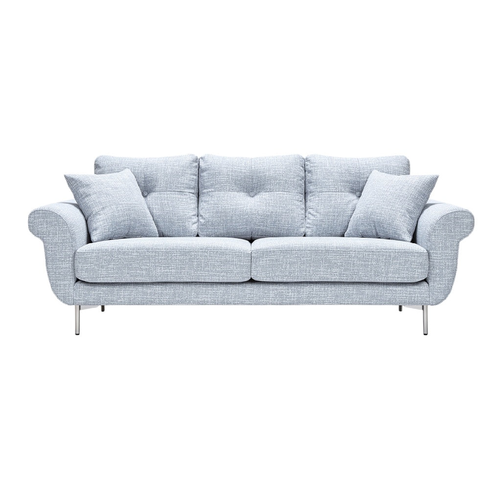 Contemporary Light Blue Sofa with Cushions