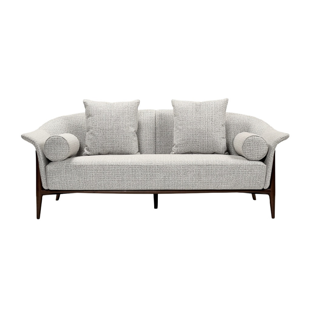 "Modern Upholstered Sofa with Decorative Pillows"