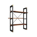 Modern Wooden Wall Shelf with Black Metal Frame