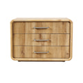 **Modern Bamboo Nightstand with Horizontal Slats**